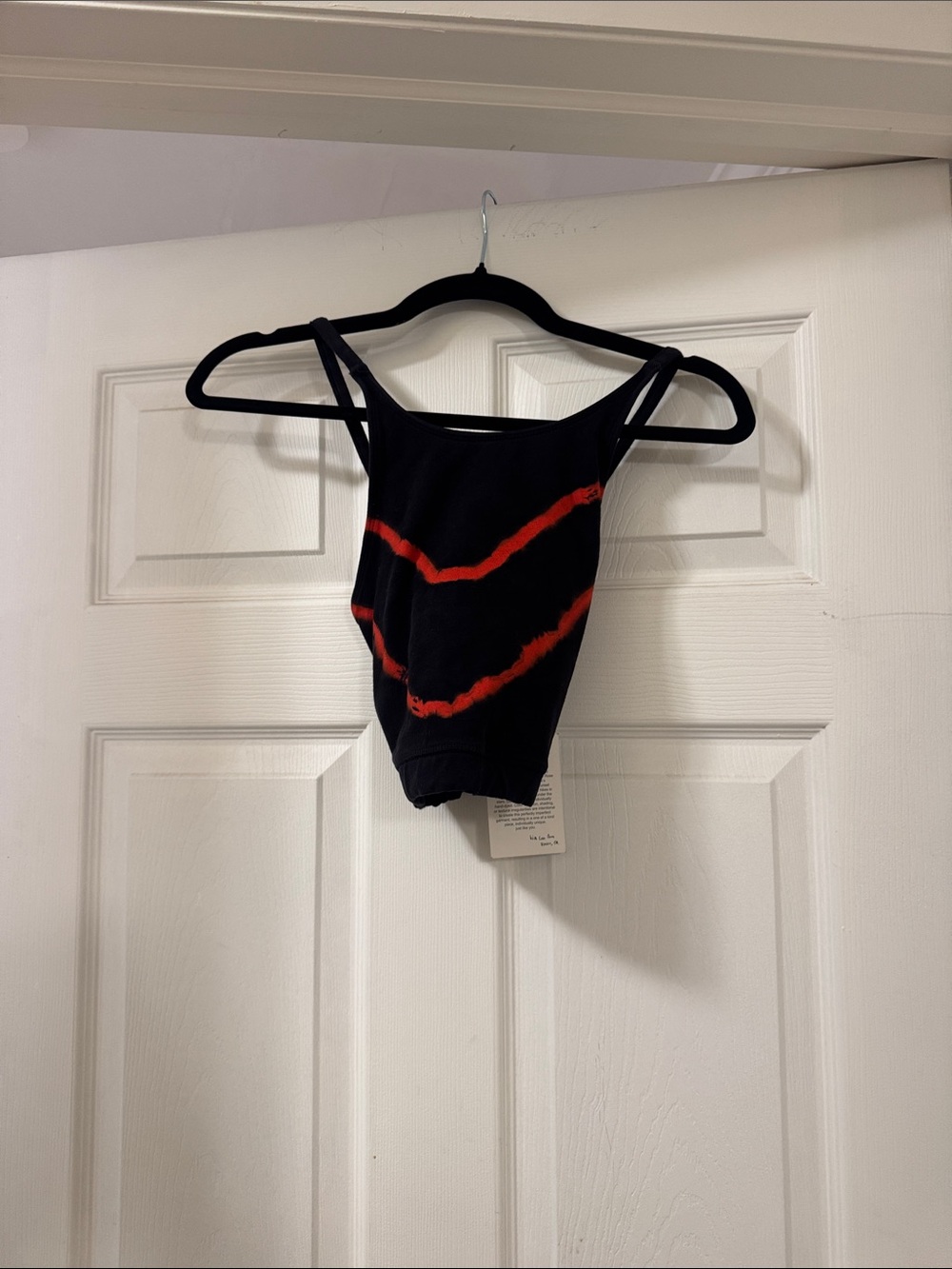 Electric & Rose Black Bandeau Top with Red Chevron Stripes